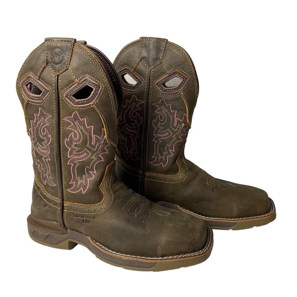 Double H Work Western Women’s phantom rider Boots Brown Leather Size 6 M - Picture 5 of 14